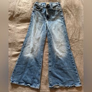MOTHER Flare Wide-Leg Jeans in Faded Blue